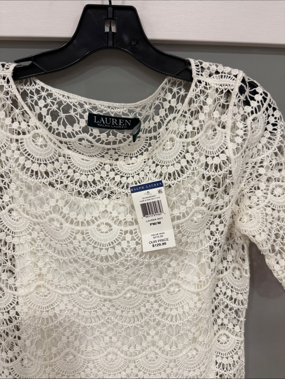 Lauren Ralph Lauren White Crochet Lace Mini Dress - Picture 2 of 3